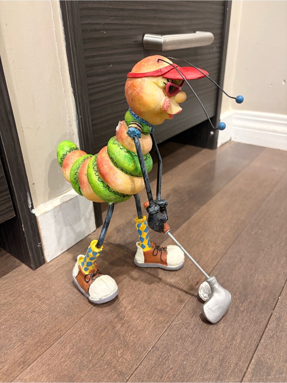 Colorful Green & Orange Caterpillar Dog Toy Figurine - Brand Unspecified
